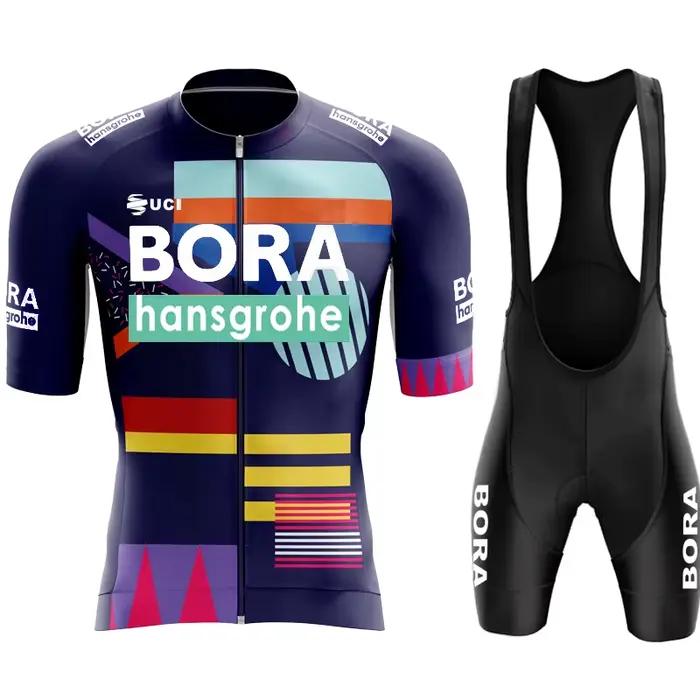 Ensemble de maillots UCI BORA 2026 en polyester, lycra et spandex pour hommes, maillots courts, pantalons gélifiés, vêtements d'été, pour cyclisme et courses de vélo