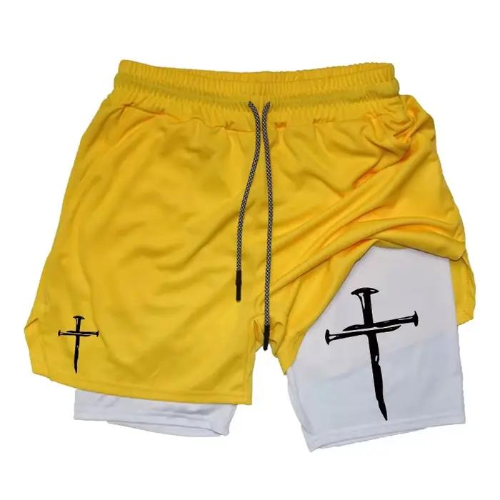 Shorts de sport 2-en-1 Cross Graphic pour hommes – Performance en salle