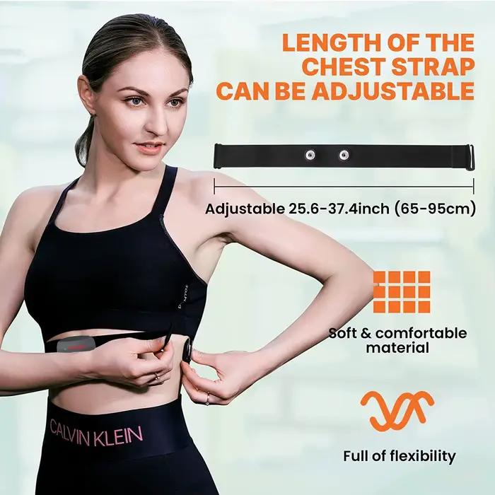 Capteur HR sangle pectorale bande de moniteur de fréquence cardiaque Bluetooth 5.0 ANT + IP67 ceinture étanche données de fréquence cardiaque en temps réel Sports de course