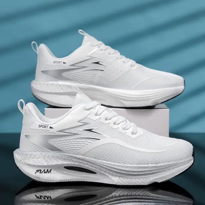 Chaussures de course sportives 2026 pour hommes et femmes, avec plaque en carbone, coussin d'air, respirantes, légères, confortables et antidérapantes