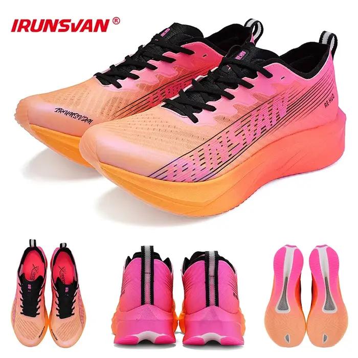 Chaussures de course IRUNSVAN-HEAT 2024 Carbon Plate Sneakers pour hommes et femmes, microfibre, maille aérée, semelle caoutchouc, technologie FORMATION, marathon, route et sentier, couleurs variées, pointures 37-44