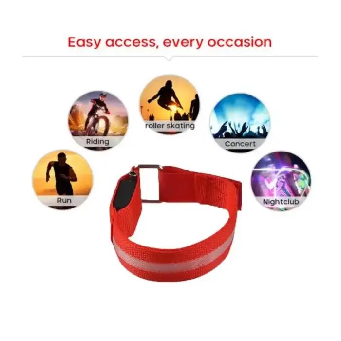 Brassard de course de nuit lumière LED Sports de plein air USB Rechargeable ceinture de sécurité bras jambe avertissement bracelet cyclisme vélo vélo lumière