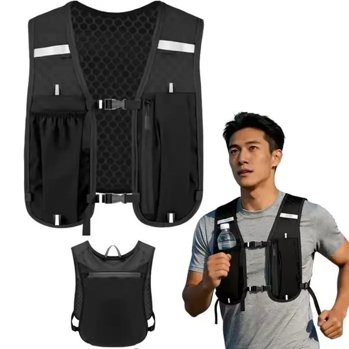 Gilet d'hydratation pour course à pied homme et femme polyester respirant pour randonnée escalade cyclisme marathon
