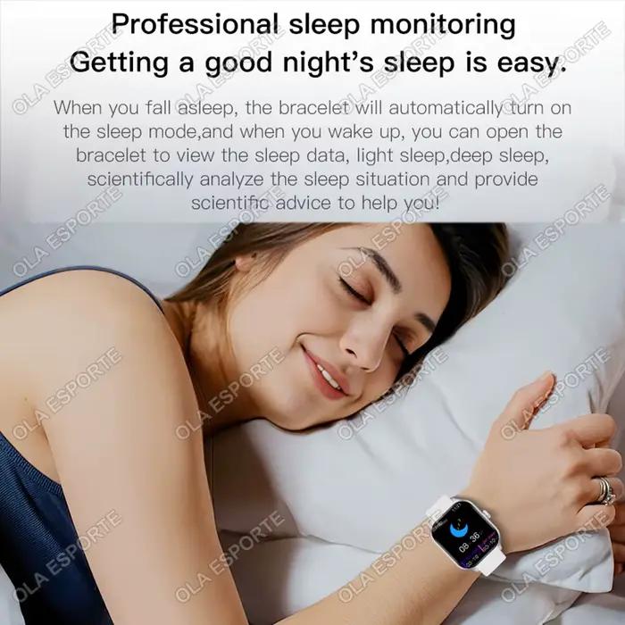 Montre intelligente Ola Esporte avec GPS, suivi de fitness et sommeil, rappel de message et appel, chronomètre, réveil, cadrans interchangeables pour hommes et femmes, occasions spéciales