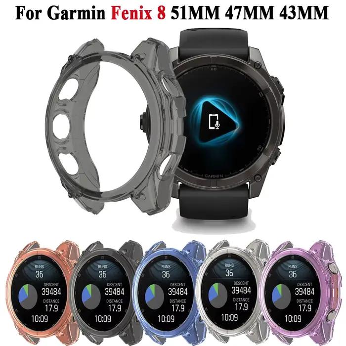 Coque de protection pour Garmin Fenix 8 51 47 43mm 7 7S 7X 5S 5 5X Plus 6S 6 6XPro