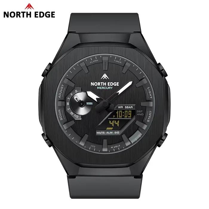 NORTH EDGE MERCURY montre numérique militaire pour hommes chronomètre étanche 50M montres de sport heure mondiale