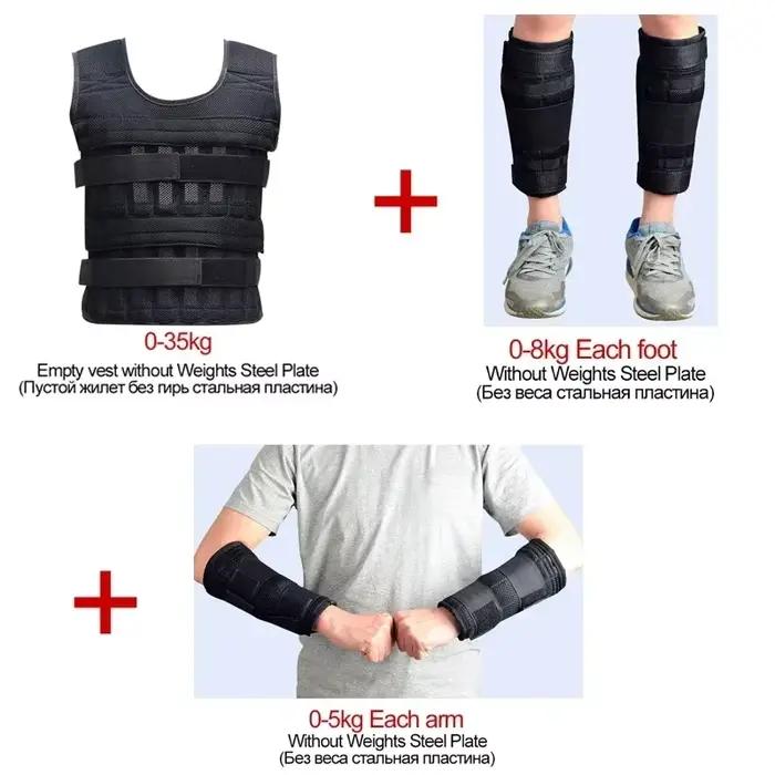 Nouvelle veste d'entraînement équipement de Fitness de gymnastique 15/35KG gilet de poids de chargement réglable