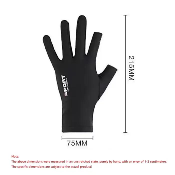 Gants de cyclisme antidérapants en soie glacée pour hommes et femmes, Sports de plein air d'été, Fitness, conduite, pêche, haute élasticité