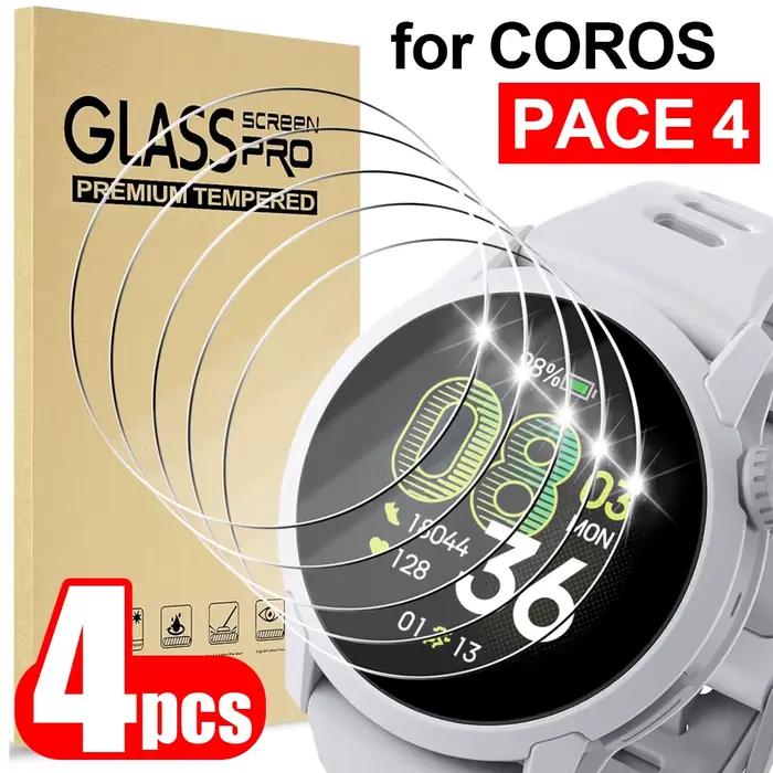 Protecteur d'écran en verre trempé pour montre de sport Coros Pace 4
