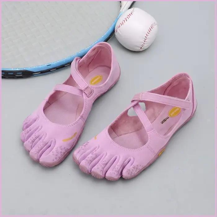 Chaussures à Cinq Doigts pour Femme avec Bride Réglable - Modèle Plat Minimaliste Confortable Pieds Nus pour la Randonnée, Yoga,