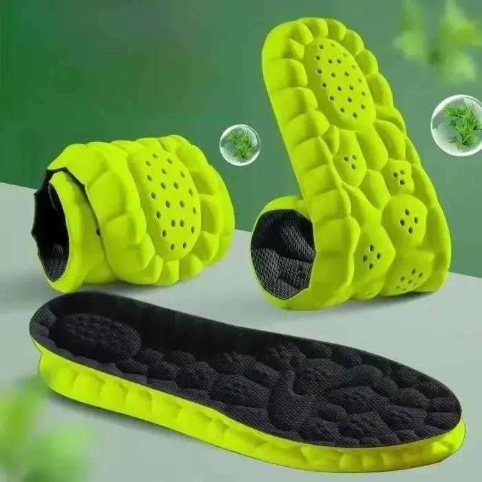 Semelles de sport pour chaussures, absorption des chocs 4D, désodorisantes, respirantes, coussinets de course pour hommes et femmes
