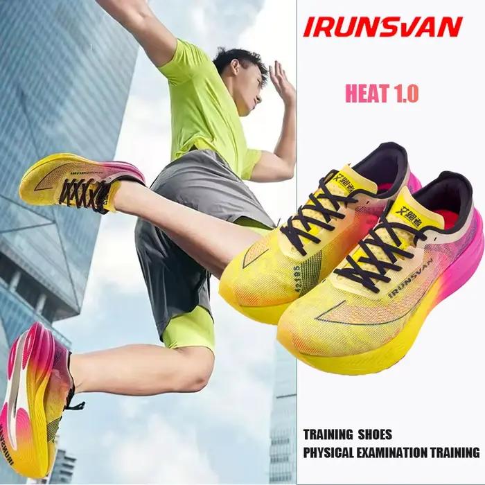 IRUNSVAN chaussures de course Marathon avec plaque de carbone pleine paume absorbant les chocs