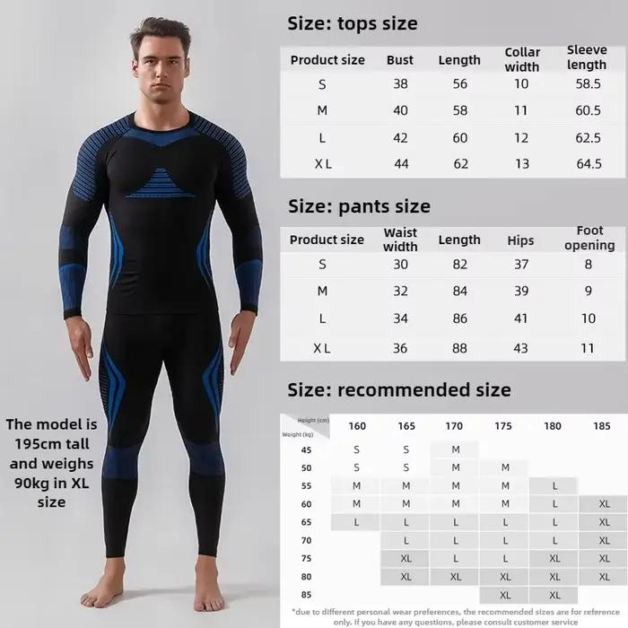 Ensemble de sous-vêtements thermiques pour hommes et femmes