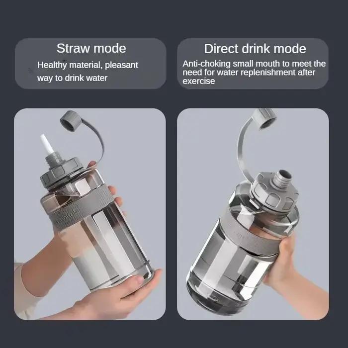 Grande bouteille d'eau de 2 litres avec paille 2L/1.5L/1L/0.6L