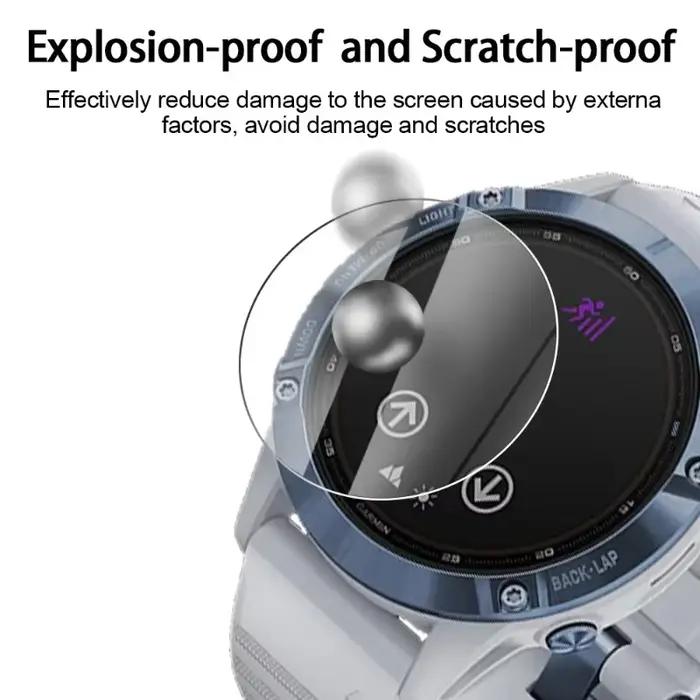 Protection en verre trempé pour Garmin Fenix 6 6 Pro 6 Sapphire 6S 6S Pro 6S Sapphire 6X 6X Solar 7 7S 7X 8 43/47/51mm多种颜色选择增强耐用性和美观性