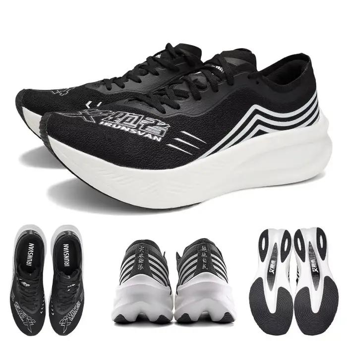IRUNSVAN Marathon Racing plaque de carbone chaussures de course pour hommes Ultra léger Absorption des chocs