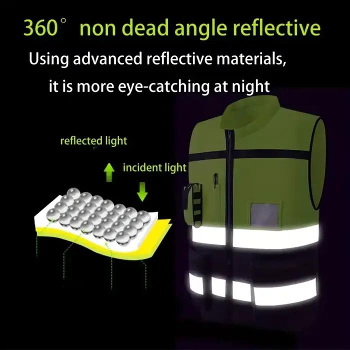 Gilet unisexe à bande haute luminosité, vêtements de travail respirants, vêtements de protection multi-poches, sécurité pour la course de nuit, usine de vélos