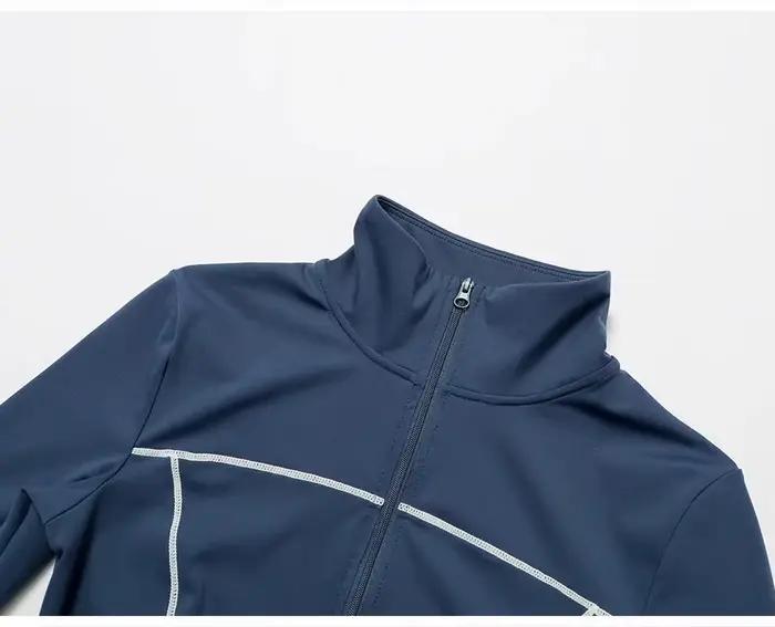 Coupe-vent serré mince femmes vestes de course gymnase Yoga sport veste à glissière cyclisme entraînement manteau haut