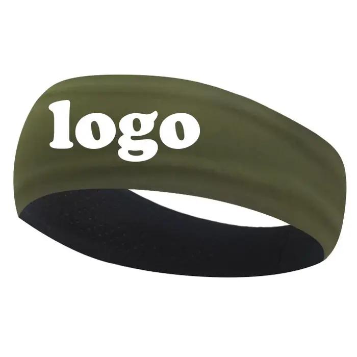 Bandeau de sport avec Logo personnalisé, Double bandeau Anti-transpirant respirant, Yoga, course à pied, Fitness, foulard à capuche élastique en perspirant
