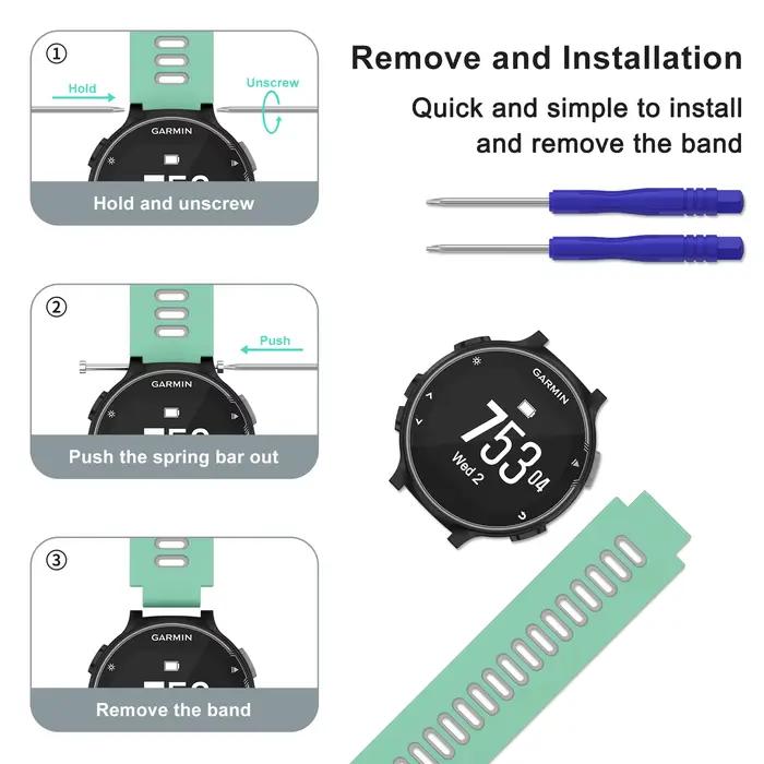 Bracelet en Silicone Double couleur pour Garmin Forerunner 235 220 620 630 735 735XT