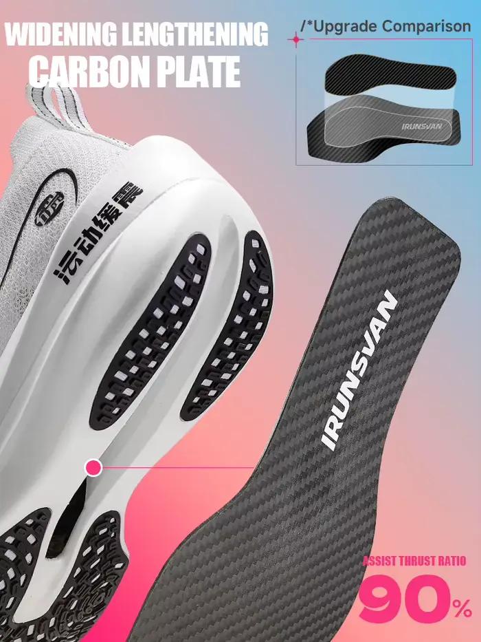 IRUNSVAN Marathon Chaussures de course en fibre de carbone pour homme