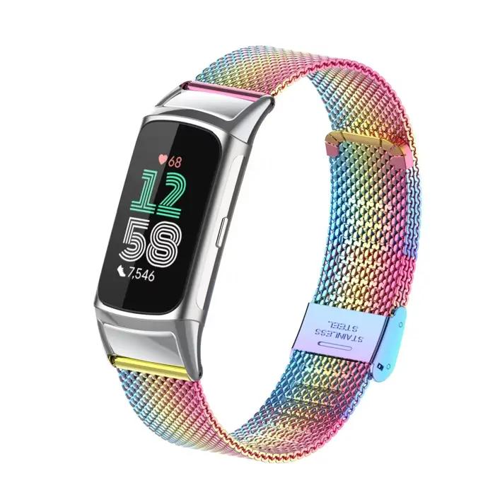 Bracelet de montre en acier inoxydable pour Fitbit Charge 5/6