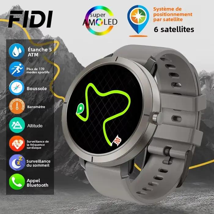 Montre connectée GPS sportive avec écran AMOLED de 1