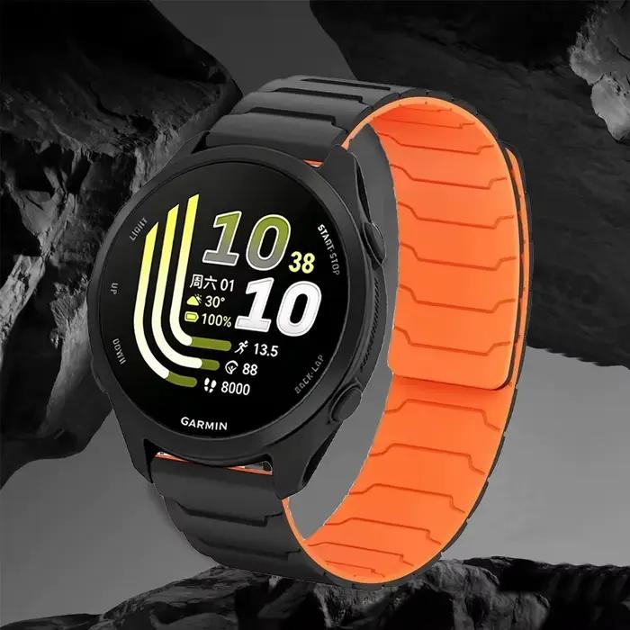 Bracelet magnétique en silicone 20 mm 22 mm pour Garmin Forerunner 170 70 165 970 965 255
