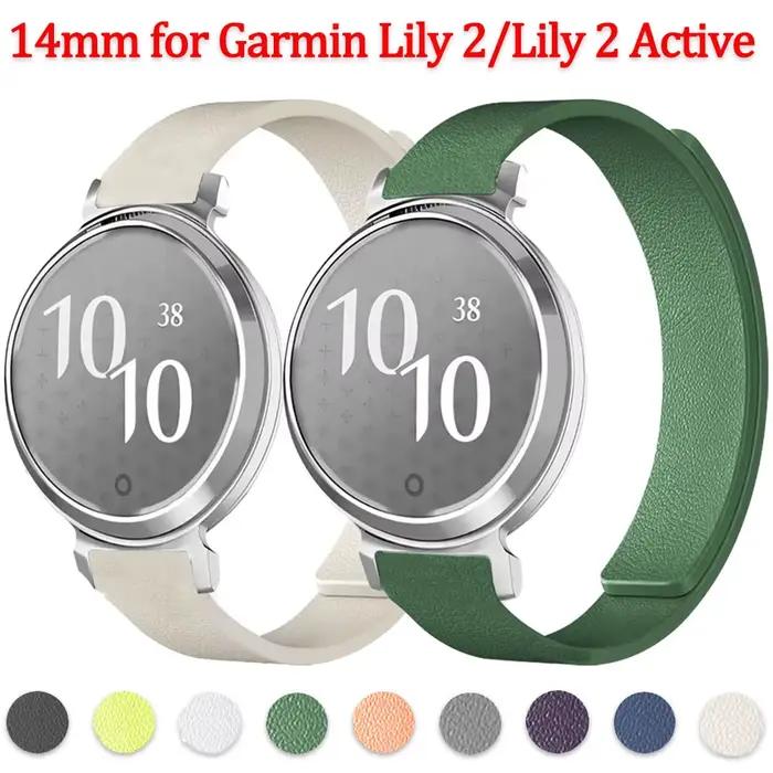 Bracelet en Silicone de 14mm pour Garmin Lily 2, bracelet magnétique remplaçable pour Garmin Lily 2, accessoires de bande originaux actifs
