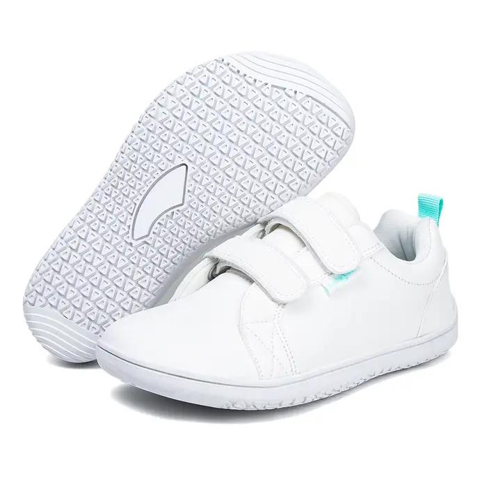 Chaussures de marche pieds nus pour garçons et filles, baskets larges minimalistes, légères, boucle à crochet, cuir Él, chaussures plates pour enfants