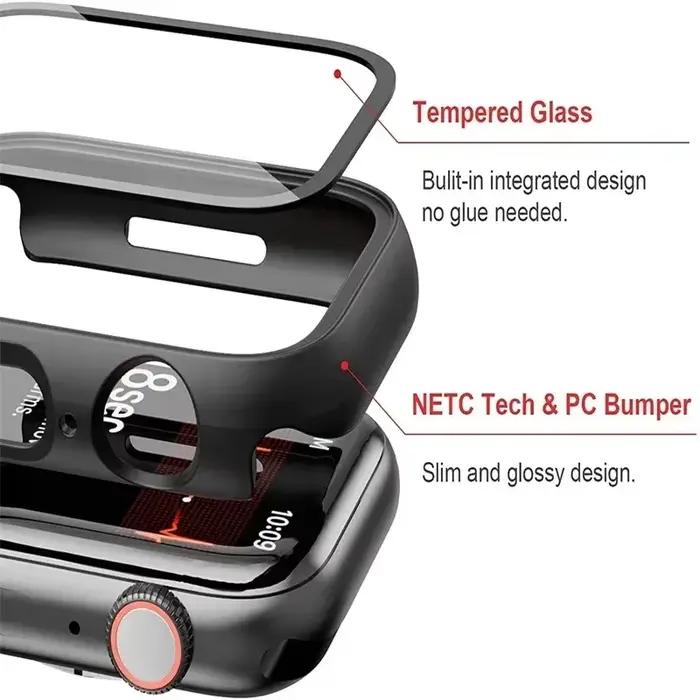 Verre trempé + étui pour Apple Watch 11 10 9 8 7 6 5 SE Ultra 2