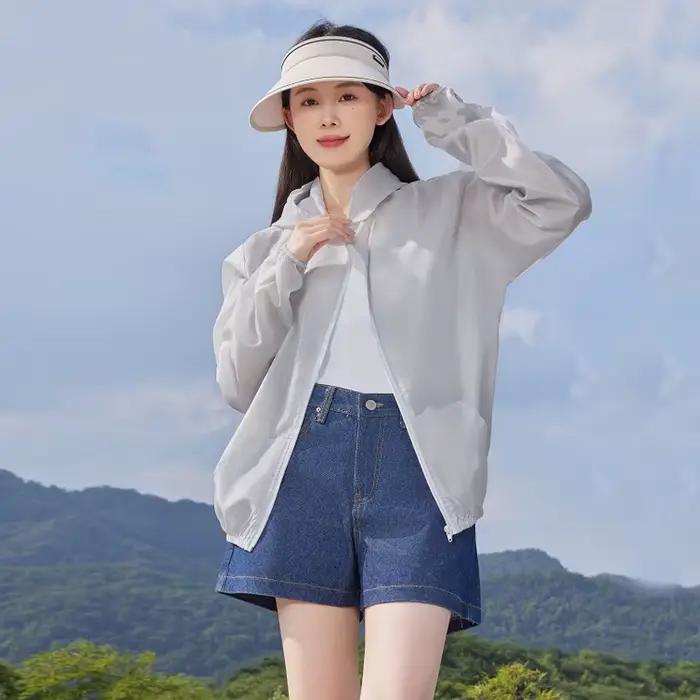 Veste d'été pour femmes, manteau de protection solaire, Anti-UV, séchage rapide, coupe-vent pour le sport, cyclisme, course à pied, chemise de protection solaire