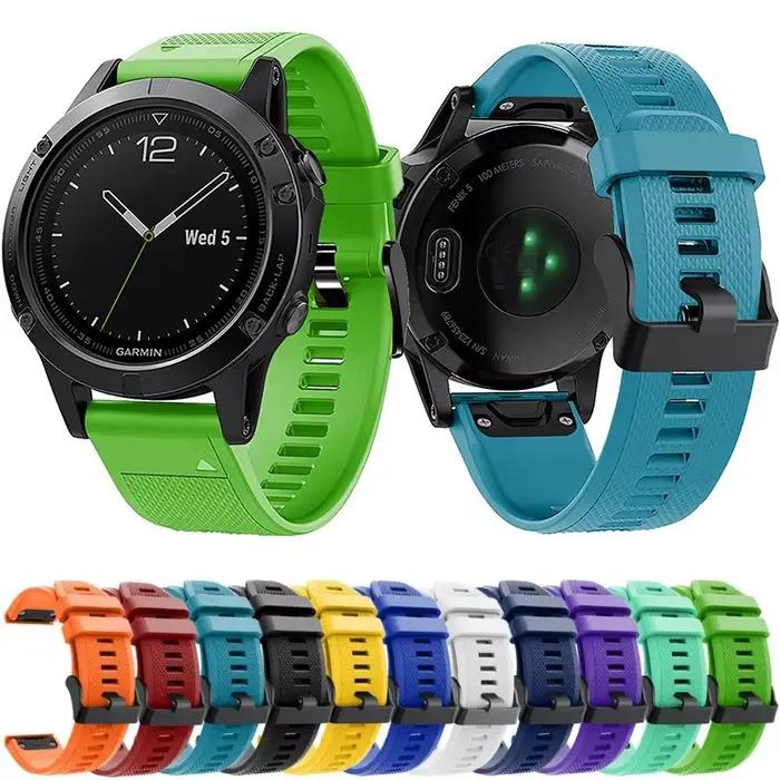 Bracelet de montre bracelet de remplacement pour Garmin 26mm 20mm 22mm pour Garmin Fenix 3/3 HR/5/5 Plus/5S bracelet de montre en Silicone pour Sport de plein air