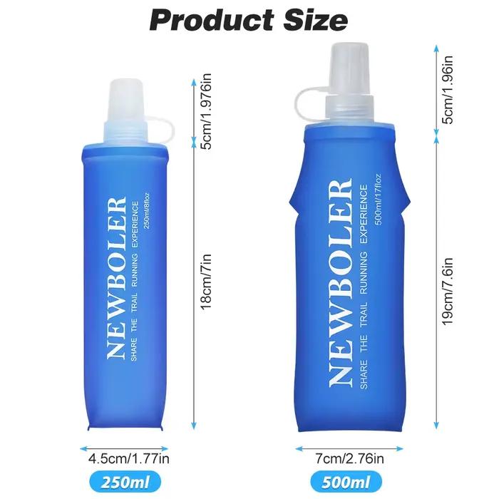 NEWBOLER 150 ml 250 ml 500 ml bouteille d'eau TPU flacon souple pliant sac