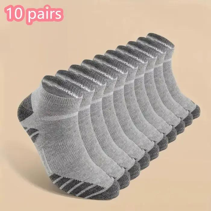 1/10/20 paires de chaussettes de course athlétiques à la cheville, en coton rembourré, respirantes, coupe basse, pour hommes et femmes
