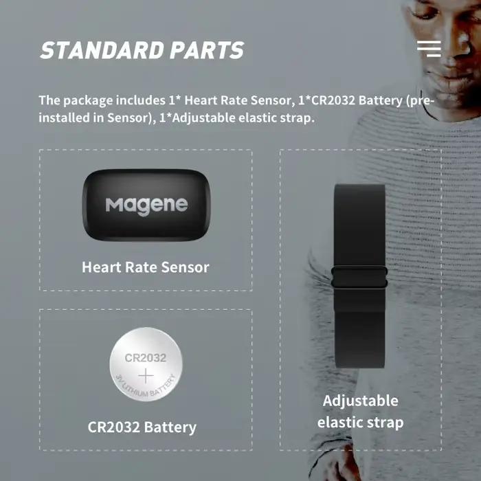 Magene H64 capteur de fréquence cardiaque double Mode ANT Bluetooth avec sangle pectorale ordinateur de vélo