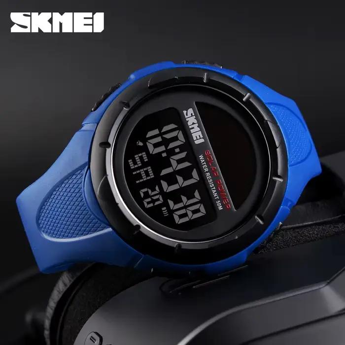 SKMEI 1405 solaire pour l'alimentation alarme environnementale mâle horloge reloj hombre hommes montres lumineuses