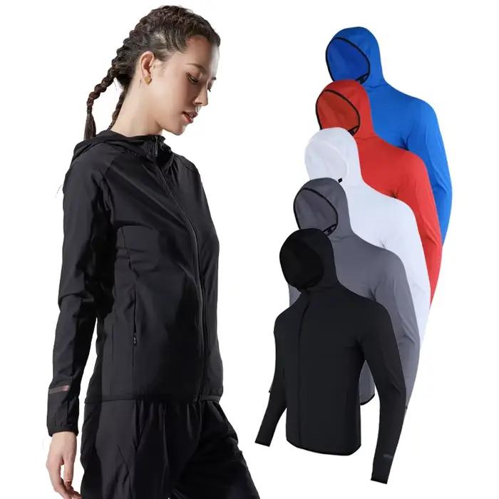 Vestes de course pour femmes mince respirant vêtements de sport chemises de Yoga à séchage rapide entraînement hauts Slim manteau de Fitness