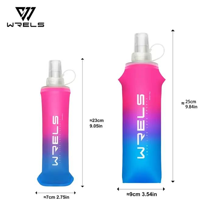 Bouteille d'eau sport pliante en TPU WRELS pour course à pied, camping, randonnée, vélo et fitness occasions spéciales