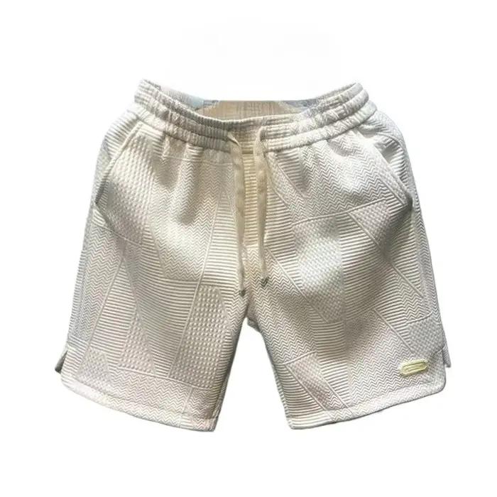 Short pour hommes été course décontracté Jogging Sport pantalon court lettre imprimer couleur unie cordon ample sec Gym
