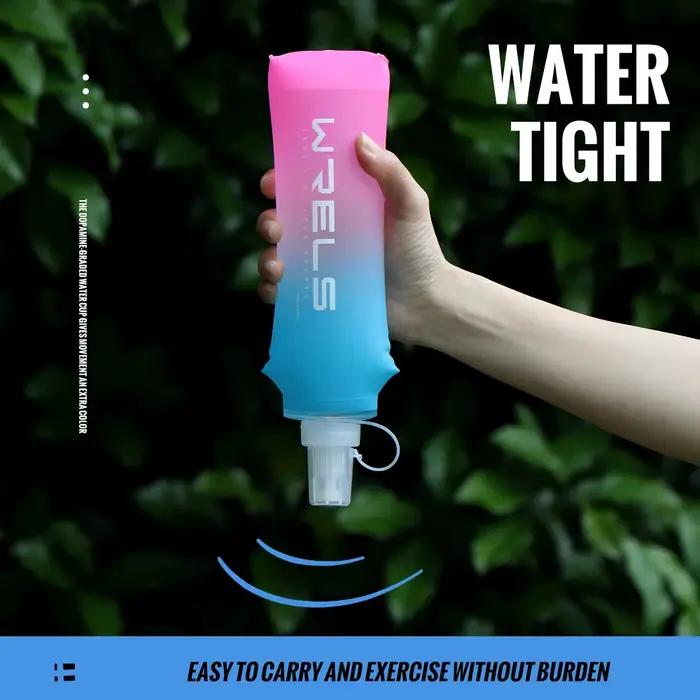 Bouteille d'eau sport pliante en TPU WRELS pour course à pied, camping, randonnée, vélo et fitness occasions spéciales