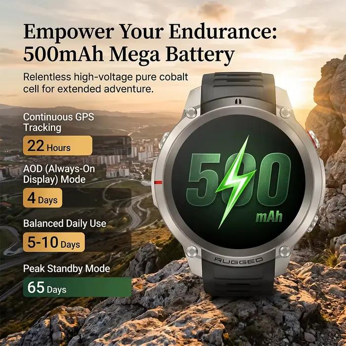 Nouvelle Montre Connectée GPS Six Étoiles 2026 pour Navigation Extérieure avec Cartes Hors Ligne, Étanchéité 5ATM, Appel Bluetooth et Bracelet Sportif