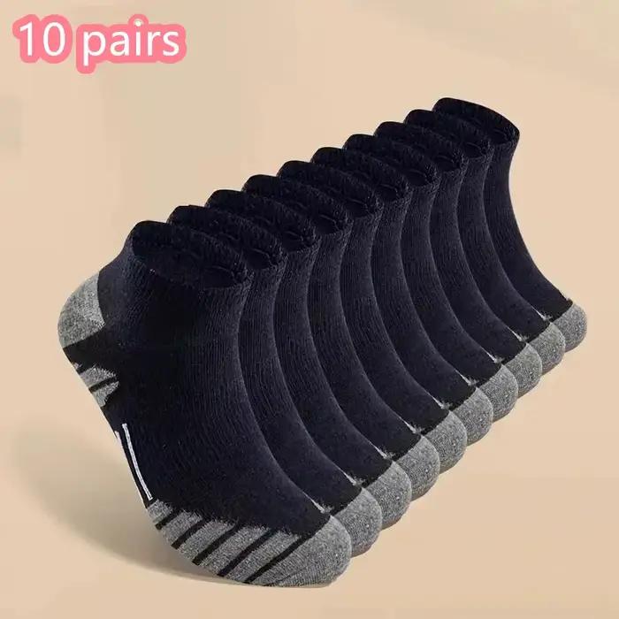 1/10/20 paires de chaussettes de course athlétiques à la cheville, en coton rembourré, respirantes, coupe basse, pour hommes et femmes