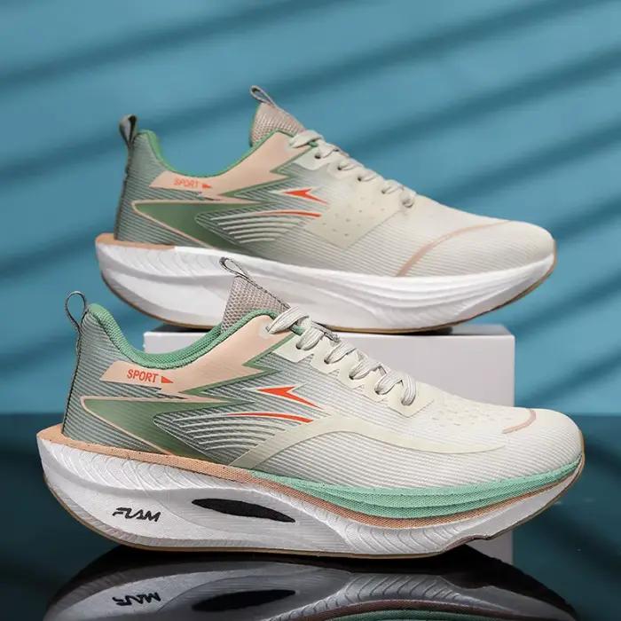 Chaussures de course sportives 2026 pour hommes et femmes, avec plaque en carbone, coussin d'air, respirantes, légères, confortables et antidérapantes