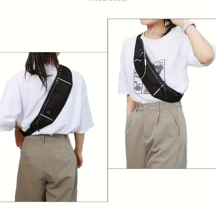 Sac banane unisexe pour sports de plein air, sac de taille pour écouteurs, idéal pour les voyages, la course et le shopping, rangement pratique pour téléphones et clés