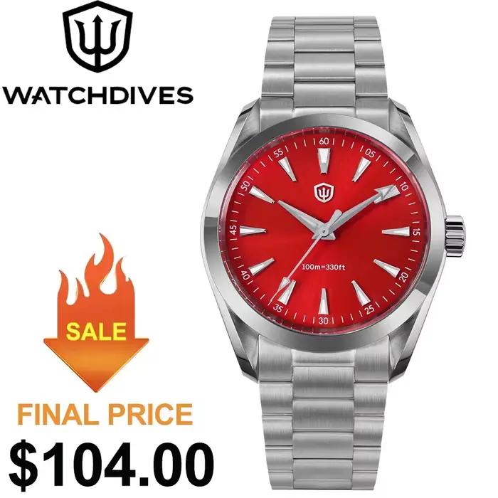 Watchdives WD0006 montre VH31 balayage deuxième mouvement dôme saphir cristal BGW9 lumineux 10Bar étanche 38mm montres Vintage