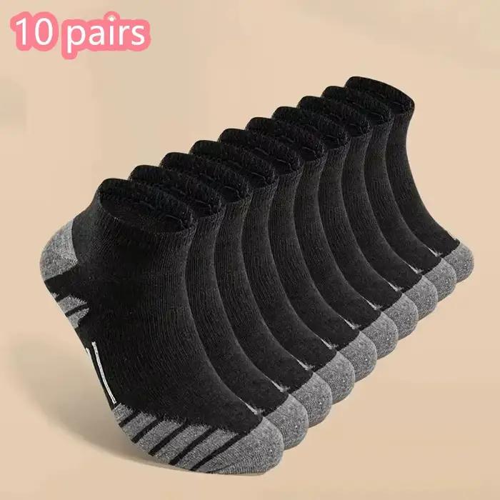 1/10/20 paires de chaussettes de course athlétiques à la cheville, en coton rembourré, respirantes, coupe basse, pour hommes et femmes