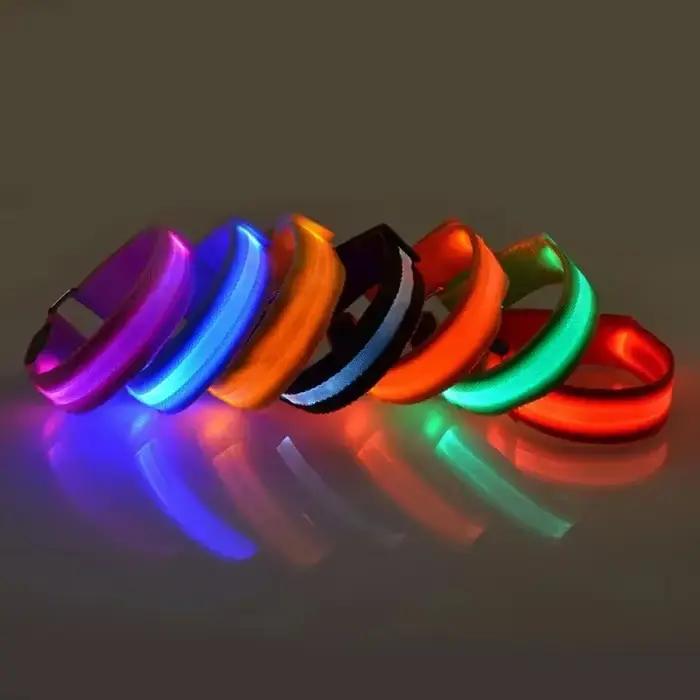 Brassard de course de nuit lumière LED Sports de plein air USB Rechargeable ceinture de sécurité bras jambe avertissement bracelet cyclisme vélo vélo lumière