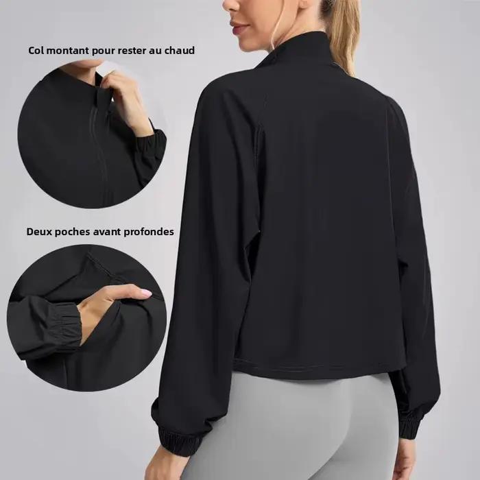 Vestes courtes à fermeture éclair complète pour femmes