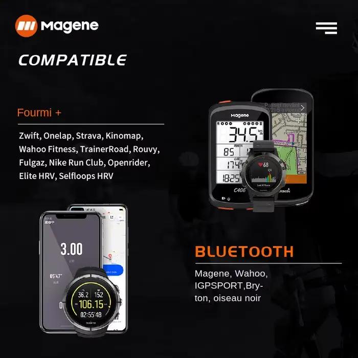Magene Mover H64 capteur de fréquence cardiaque double Mode ANT Bluetooth avec sangle pectorale ordinateur de cyclisme vélo pour moniteur de sport Wahoo Garmin